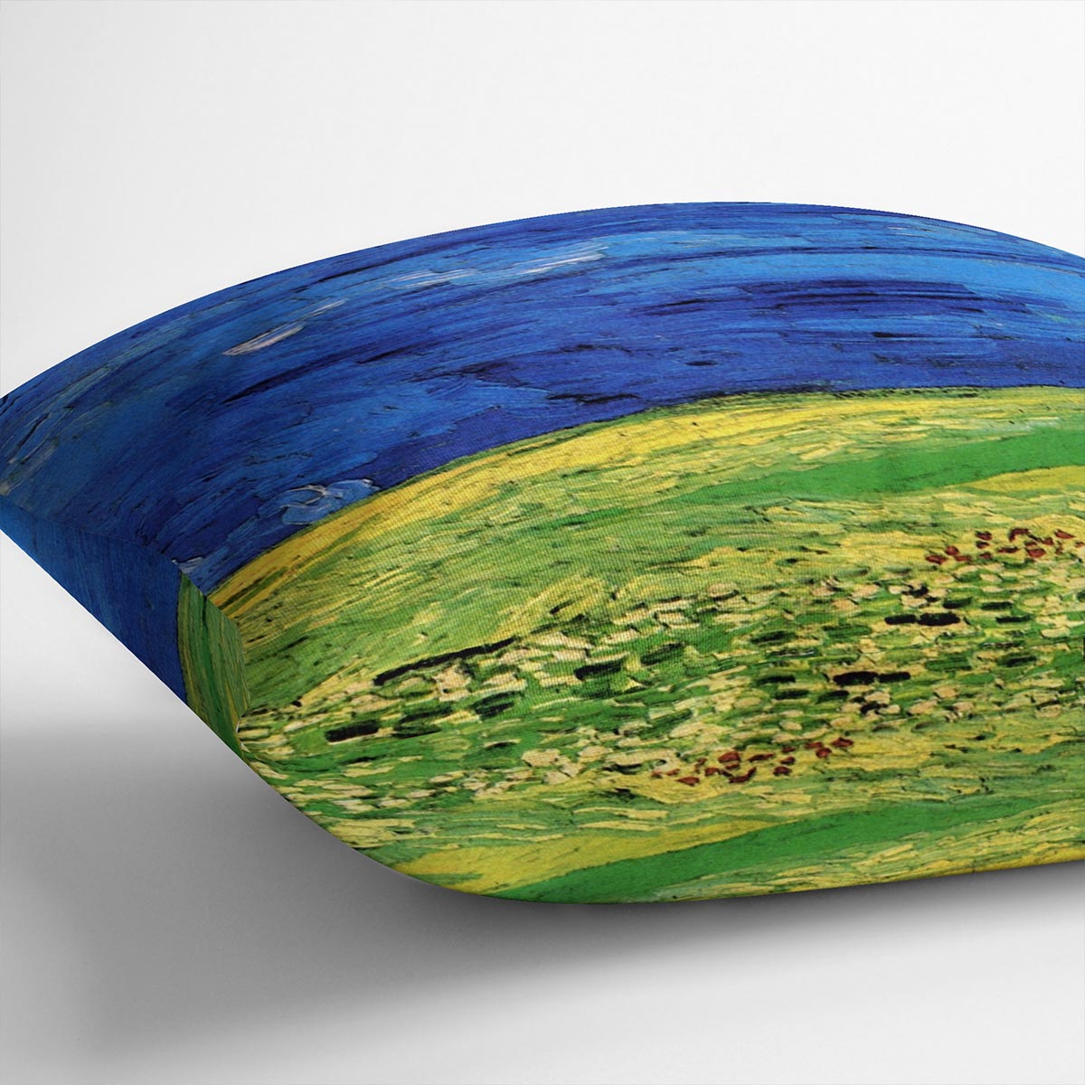 Wheat Field Under Clouded Sky by Van Gogh Cushion