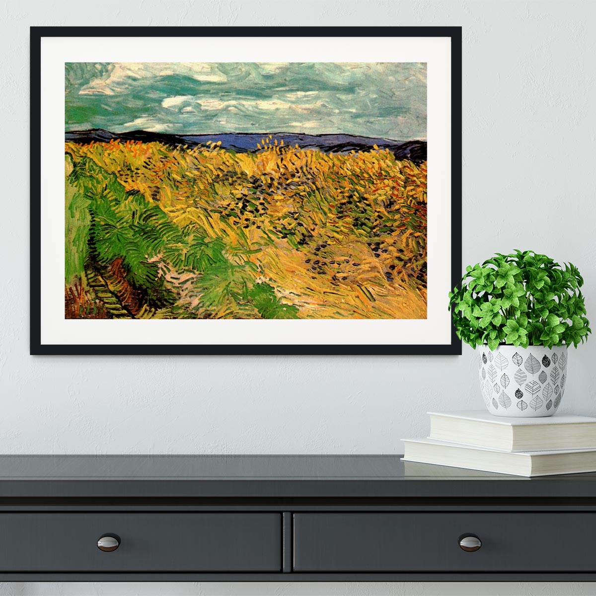 Wheat Field with Cornflowers by Van Gogh Framed Print - Canvas Art Rocks - 1