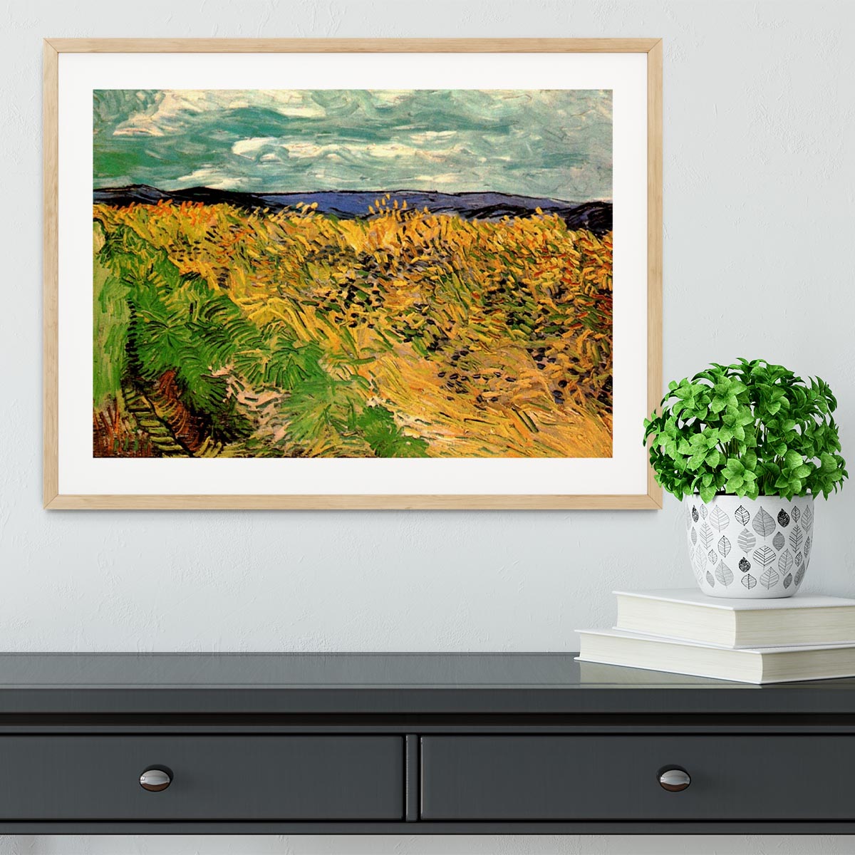 Wheat Field with Cornflowers by Van Gogh Framed Print - Canvas Art Rocks - 3