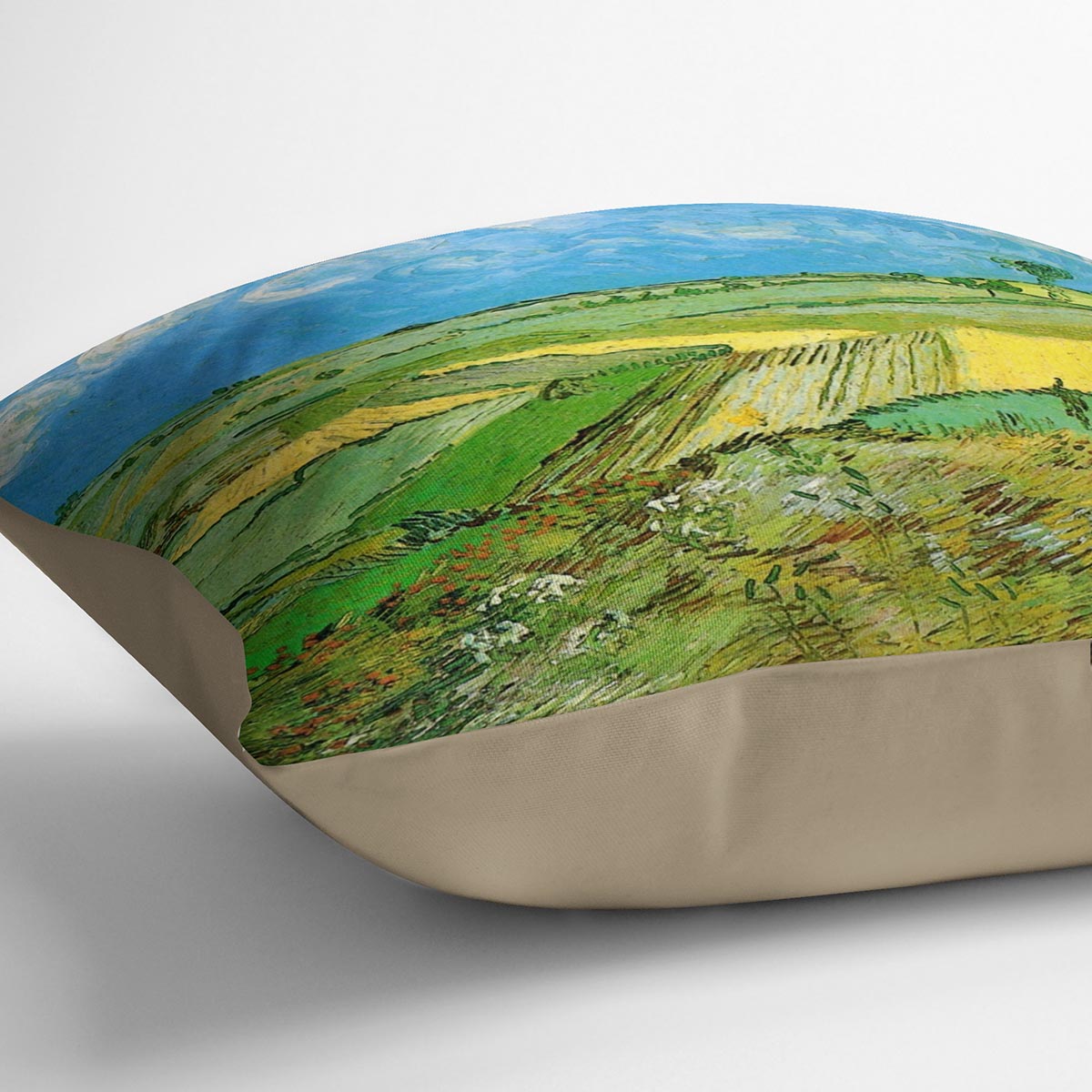 Wheat Fields at Auvers Under Clouded Sky by Van Gogh Cushion