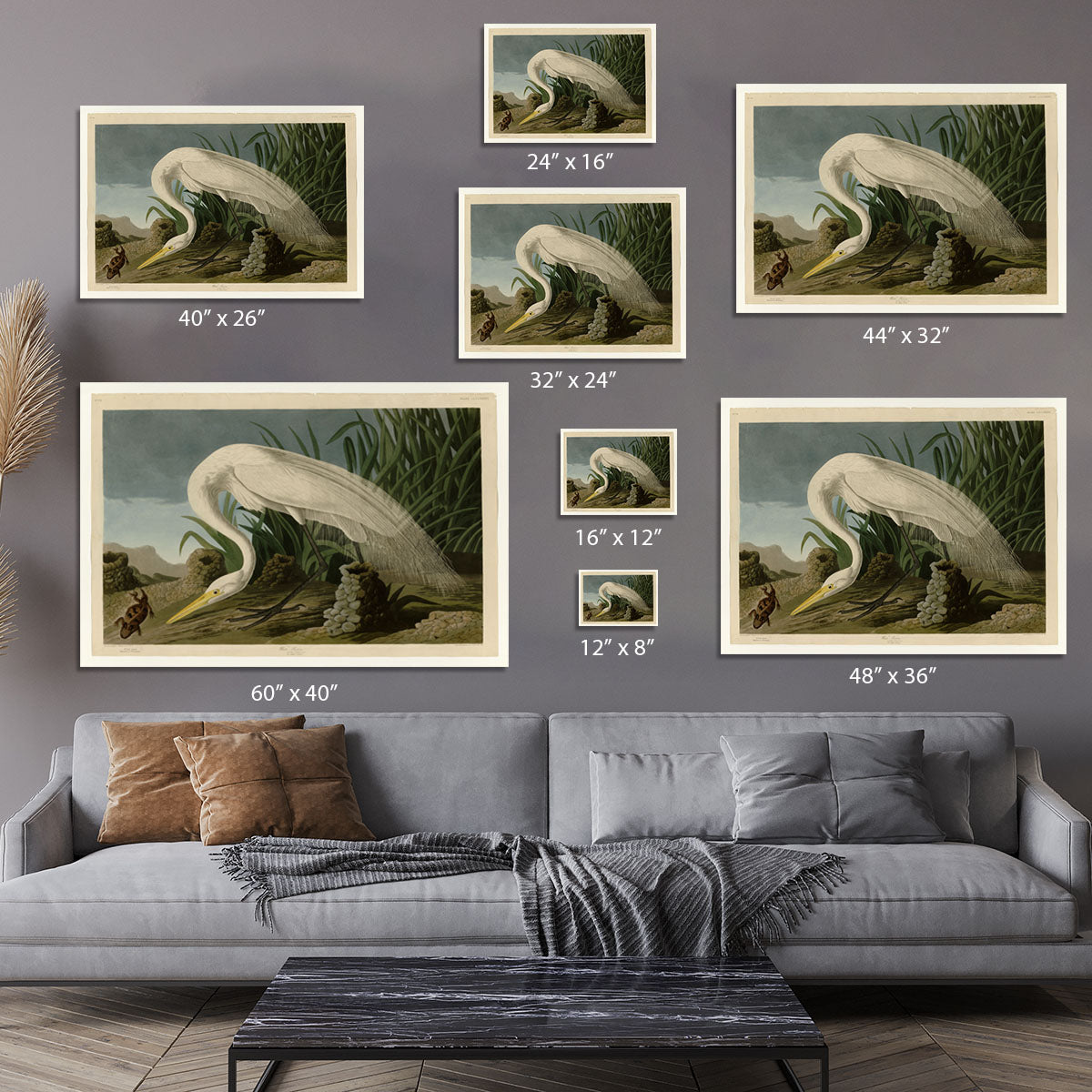 White Heron by Audubon Canvas Print or Poster - Canvas Art Rocks - 7