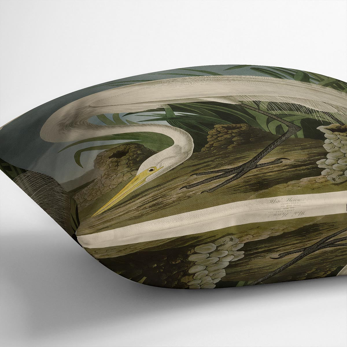 White Heron by Audubon Cushion