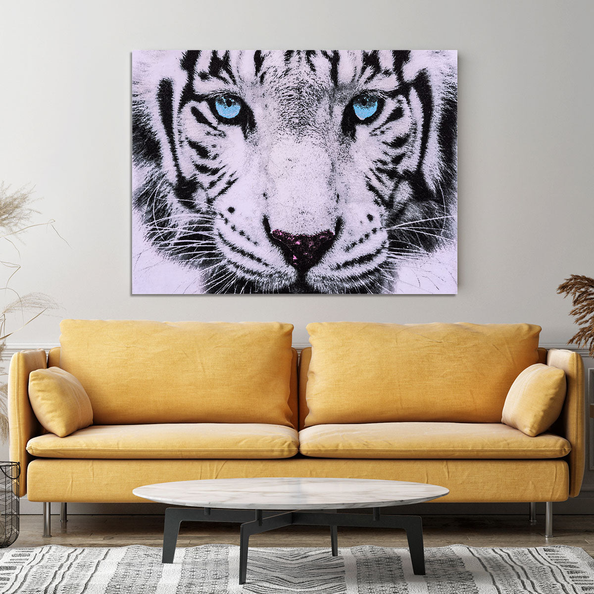 White Tiger Face Canvas Print or Poster - Canvas Art Rocks - 4