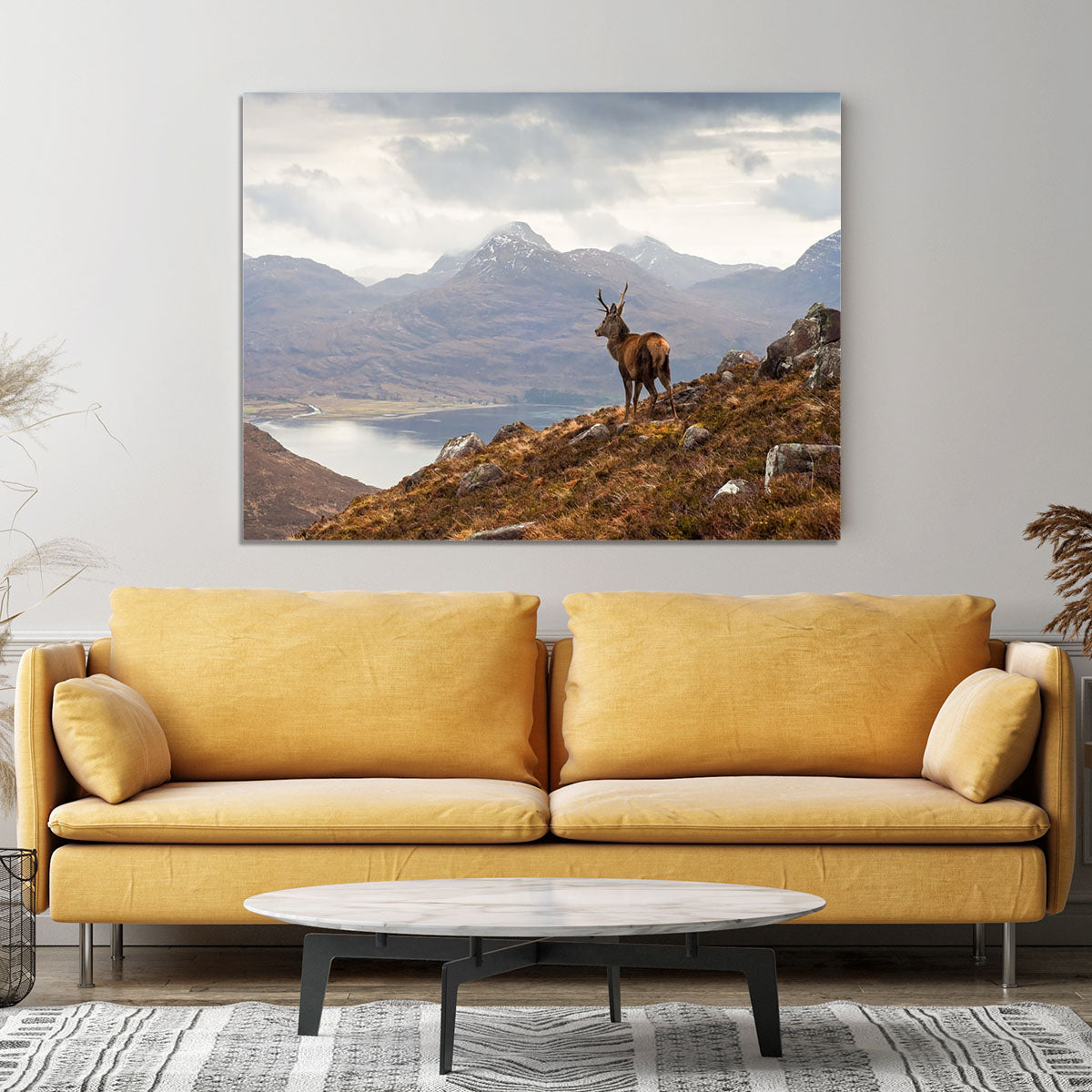 Wild stag overlooking Loch Torridon Canvas Print or Poster - Canvas Art Rocks - 4