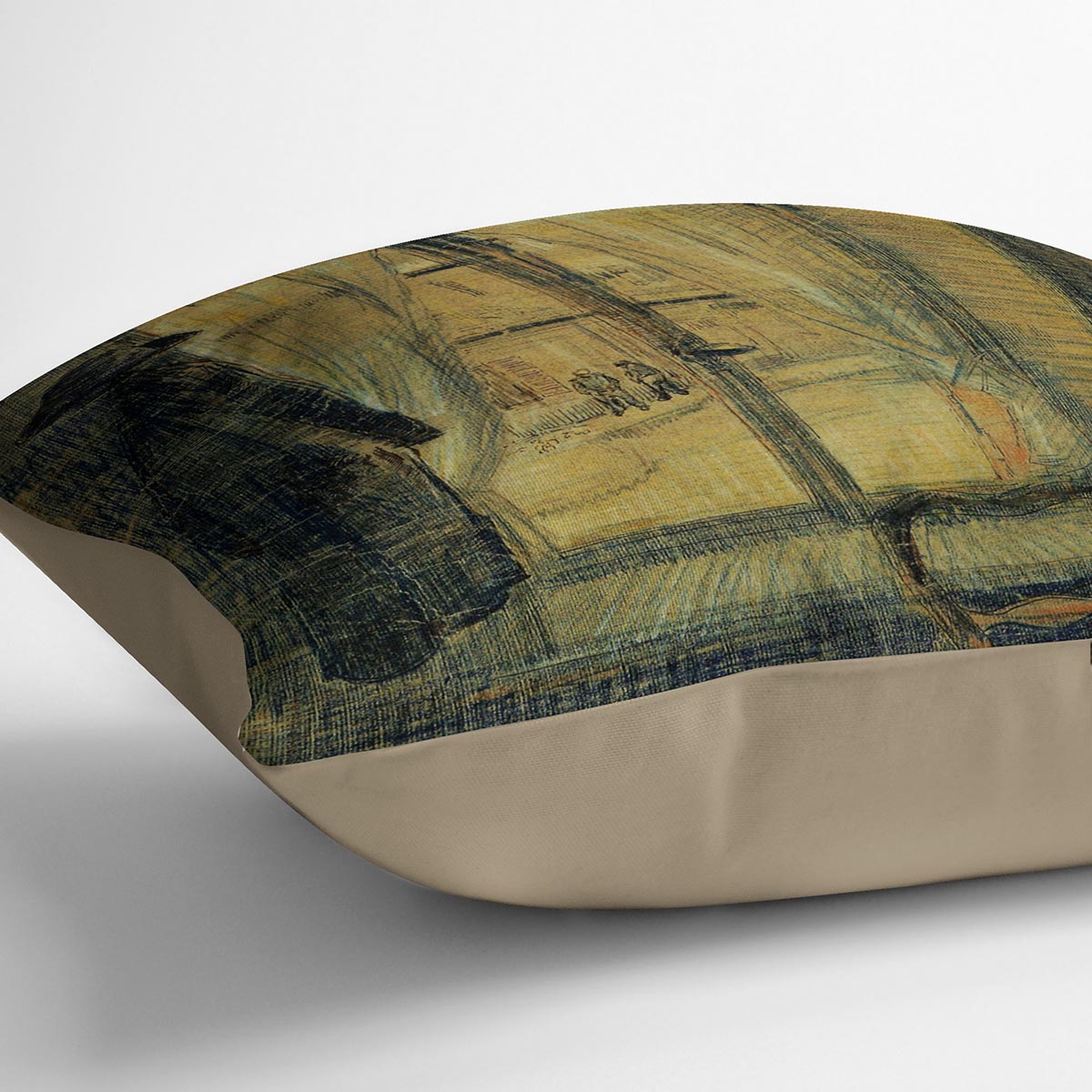 Window in the Bataille Restaurant by Van Gogh Cushion