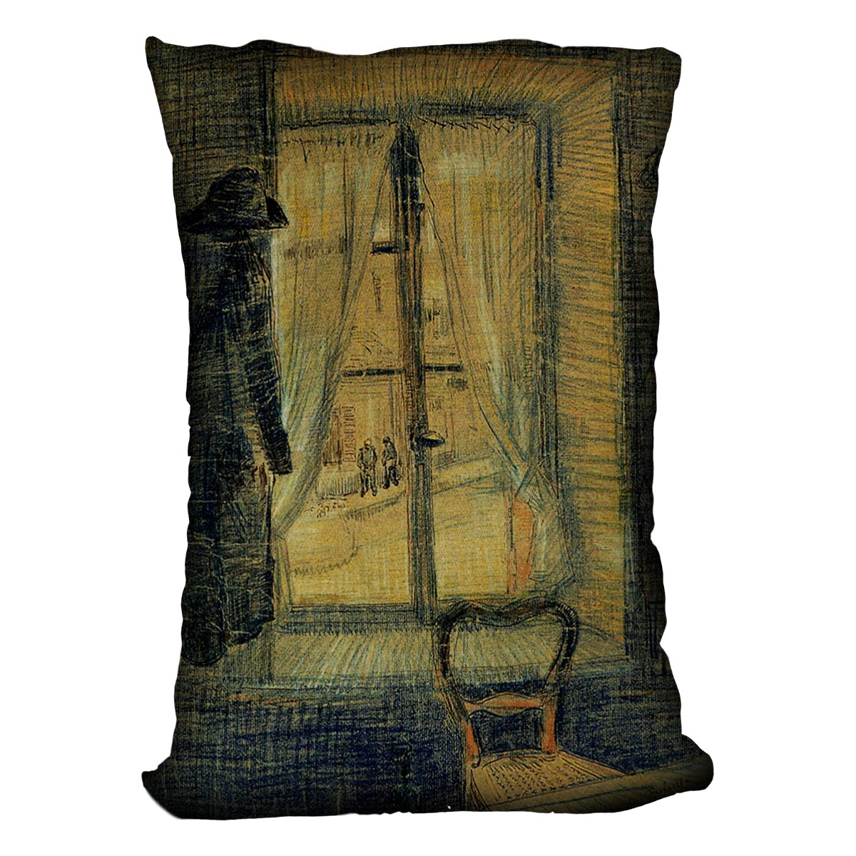 Window in the Bataille Restaurant by Van Gogh Cushion