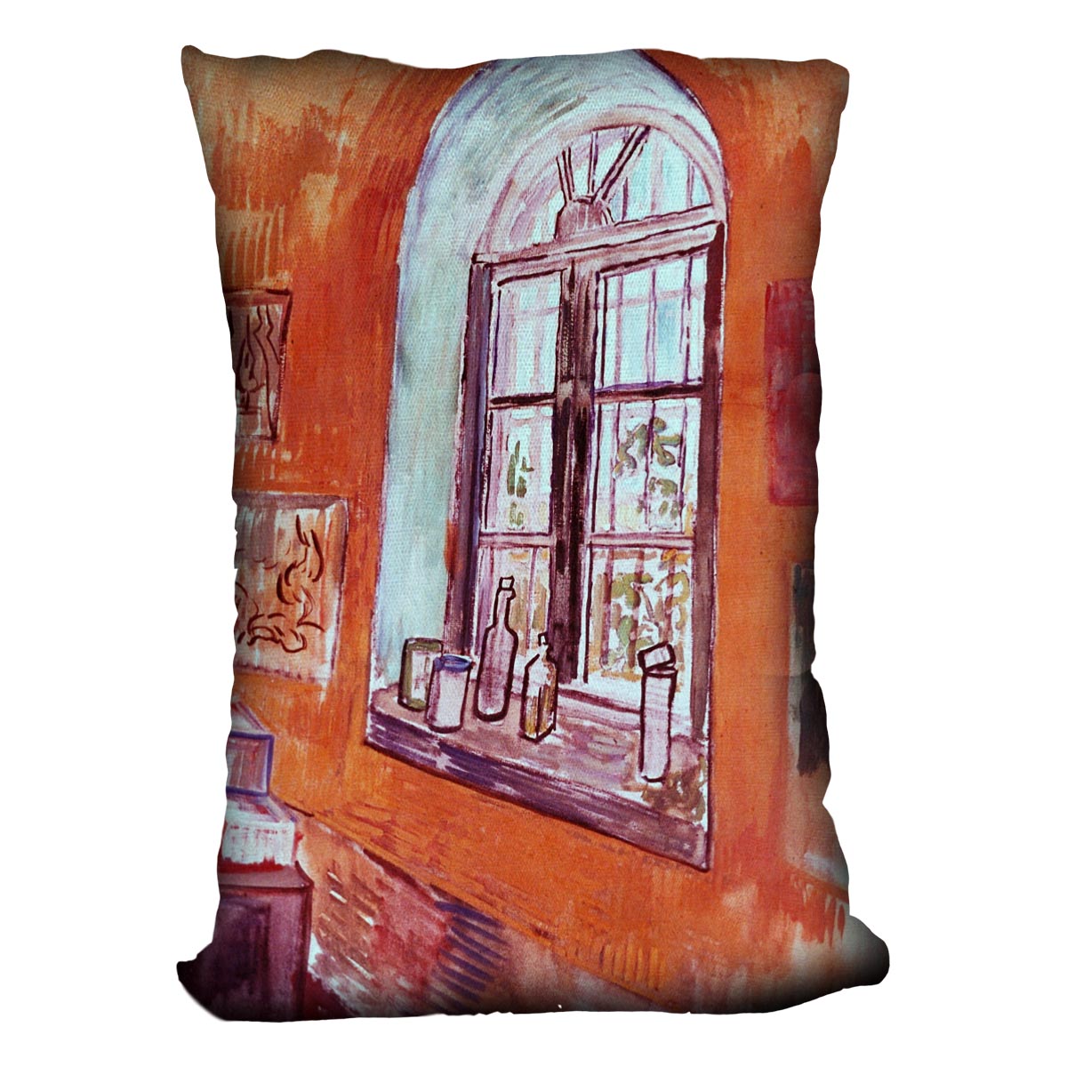 Window of Vincent s Studio at the Asylum by Van Gogh Cushion