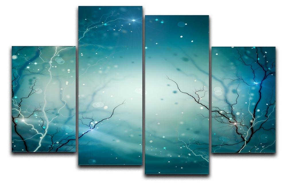 Winter Nature Abstract 4 Split Panel Canvas - Canvas Art Rocks - 1