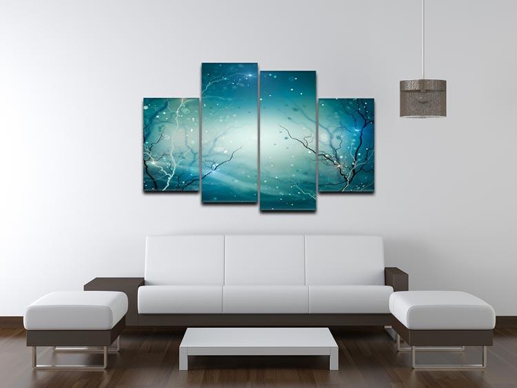 Winter Nature Abstract 4 Split Panel Canvas - Canvas Art Rocks - 3
