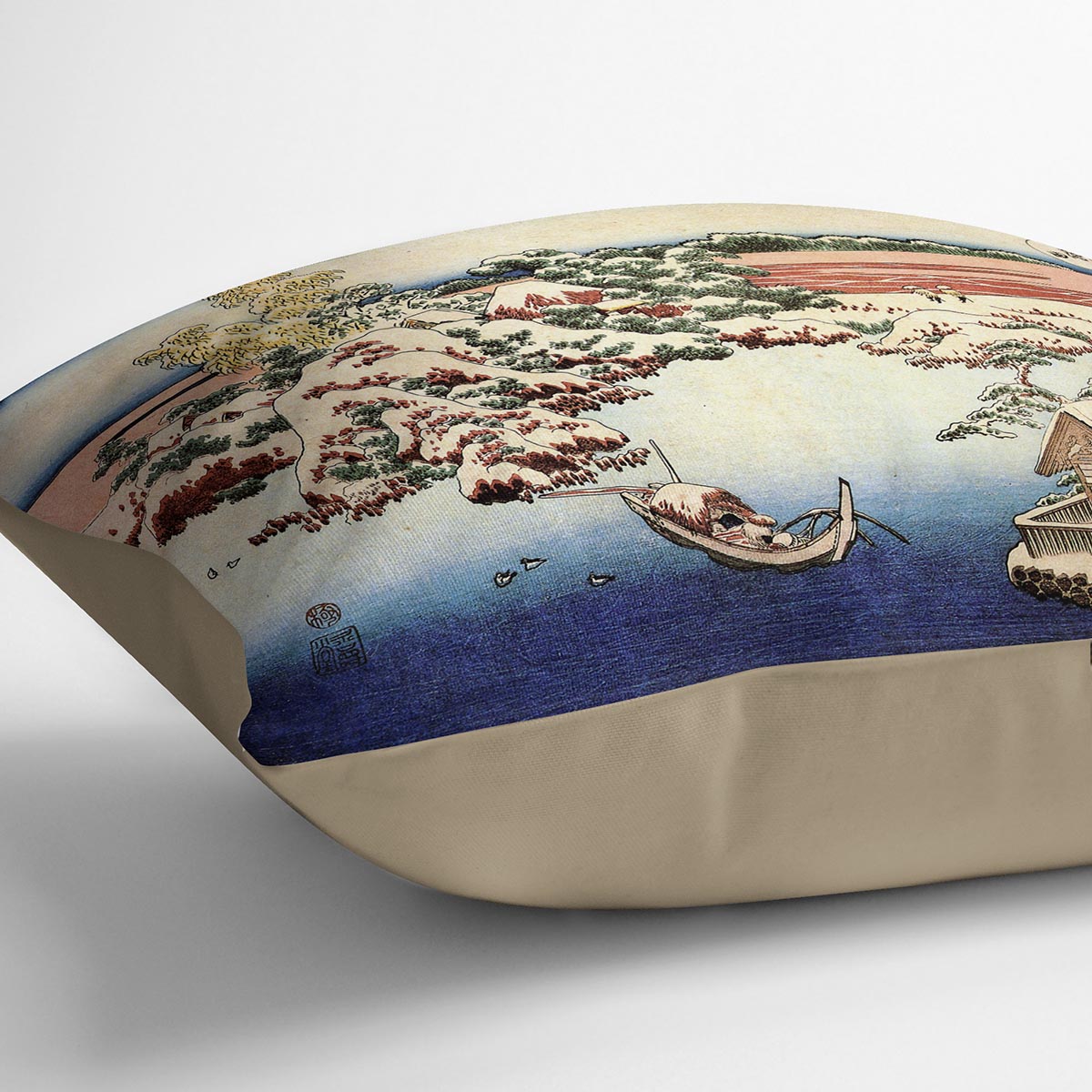 Winter landscape of Suda by Hokusai Cushion