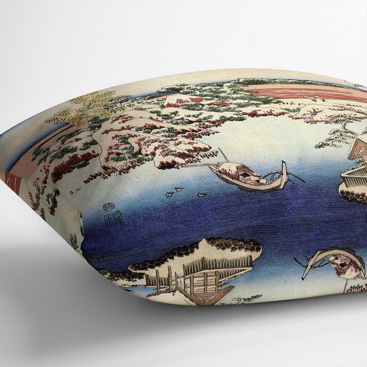 Winter landscape of Suda by Hokusai Cushion