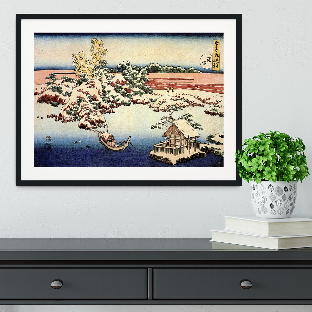 Winter landscape of Suda by Hokusai Framed Print - Canvas Art Rocks - 1