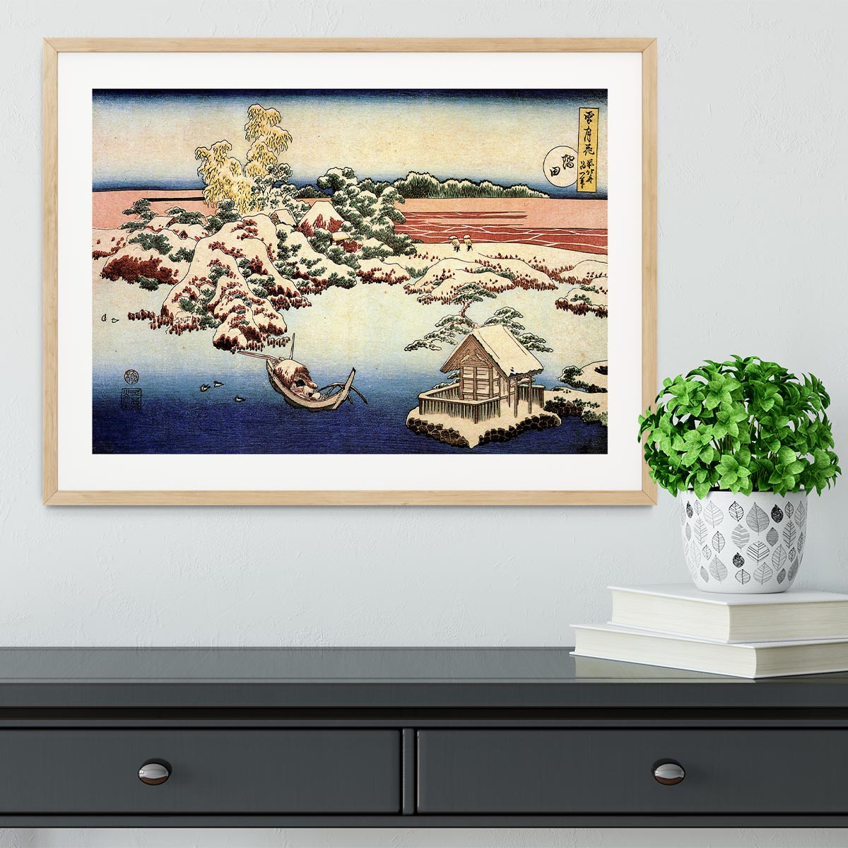 Winter landscape of Suda by Hokusai Framed Print - Canvas Art Rocks - 3