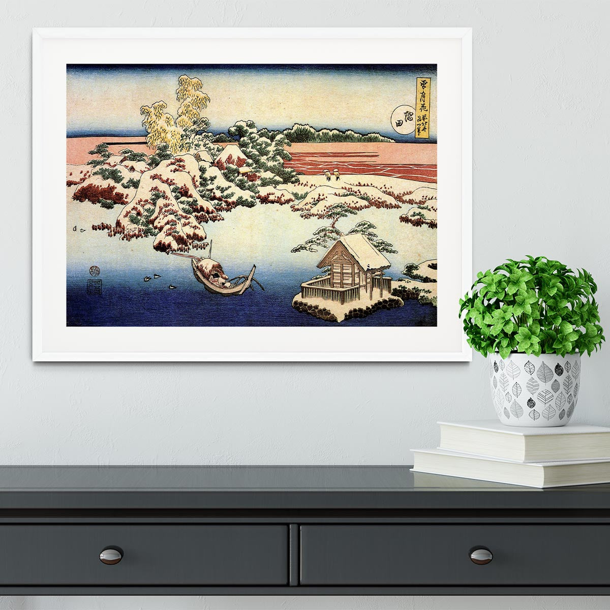 Winter landscape of Suda by Hokusai Framed Print - Canvas Art Rocks - 5
