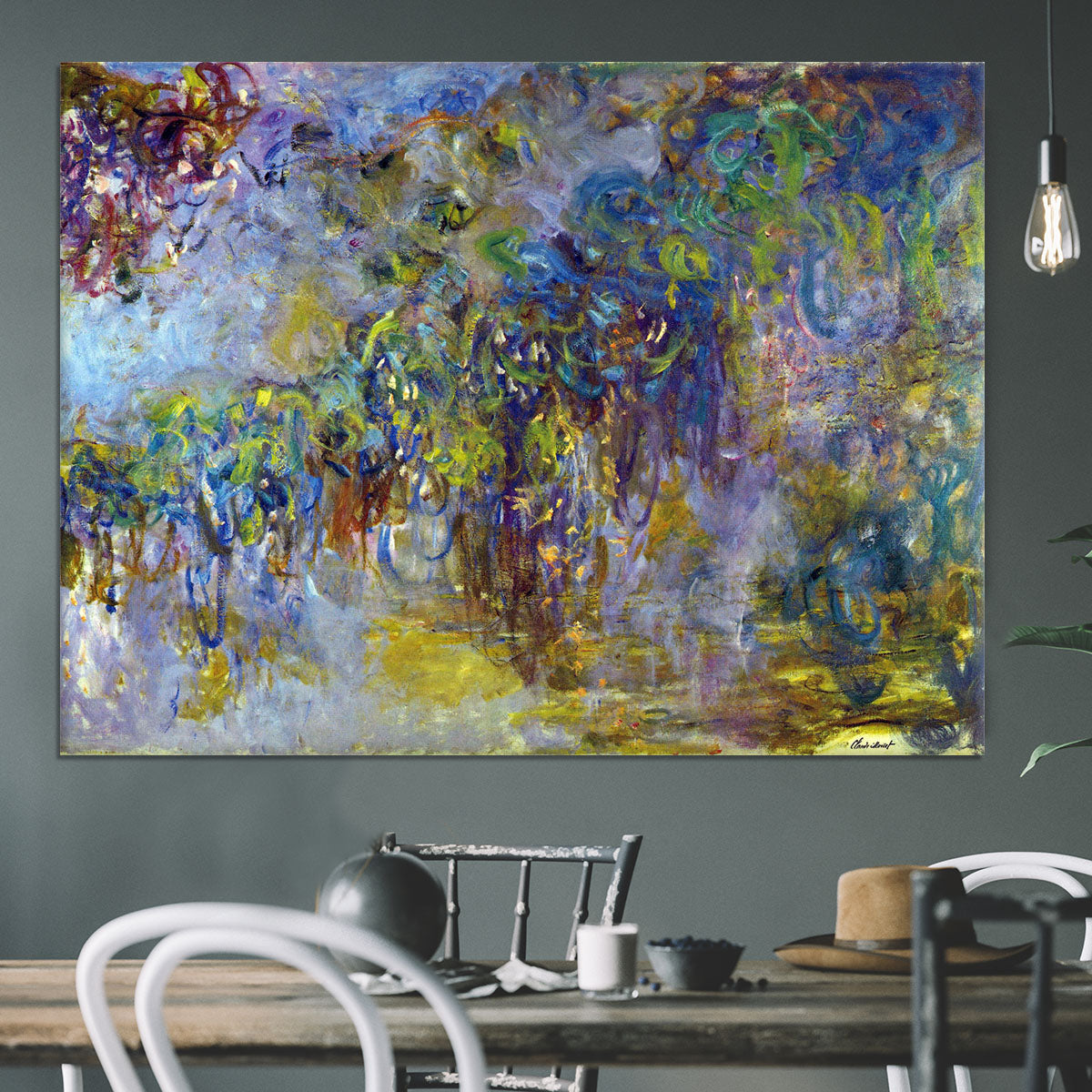Wisteria 2 by Monet Canvas Print or Poster - Canvas Art Rocks - 3