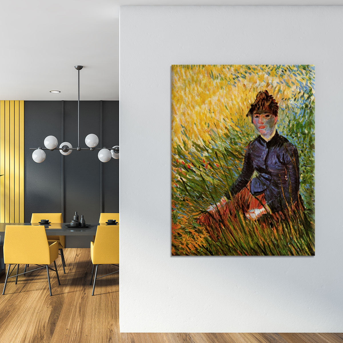 Woman Sitting in the Grass by Van Gogh Canvas Print or Poster - Canvas Art Rocks - 4