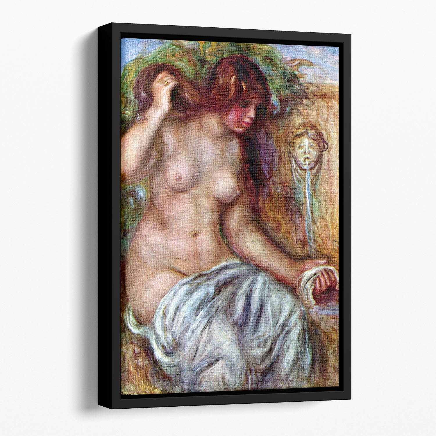Woman at the Well by Renoir Floating Framed Canvas