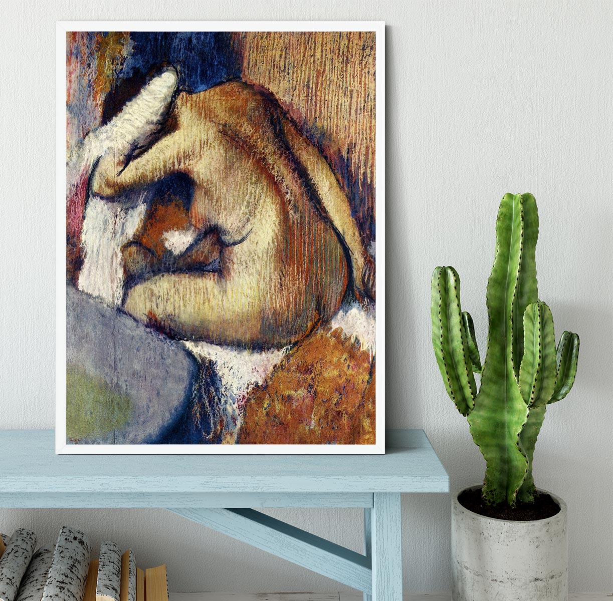 Woman drying hair by Degas Framed Print - Canvas Art Rocks -6