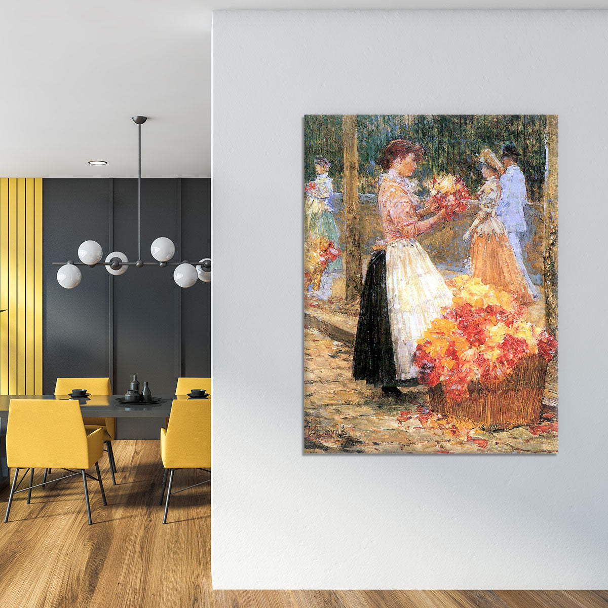 Woman sells flowers by Hassam Canvas Print or Poster - Canvas Art Rocks - 4