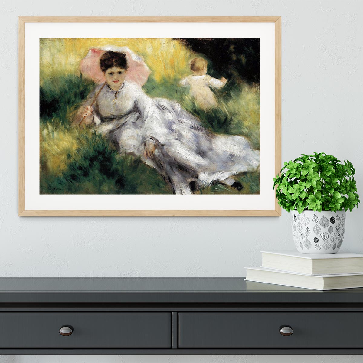 Woman with Parasol by Renoir Framed Print - Canvas Art Rocks - 3