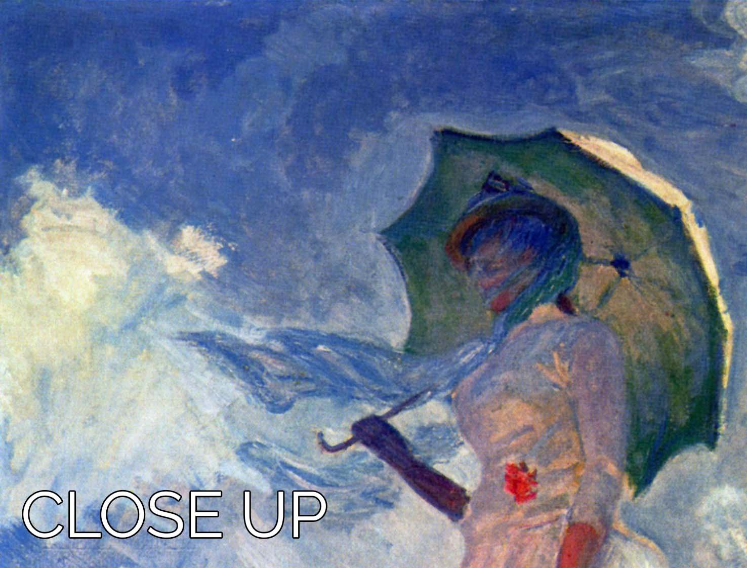 Woman with Parasol study by Monet 3 Split Panel Canvas Print - Canvas Art Rocks - 3