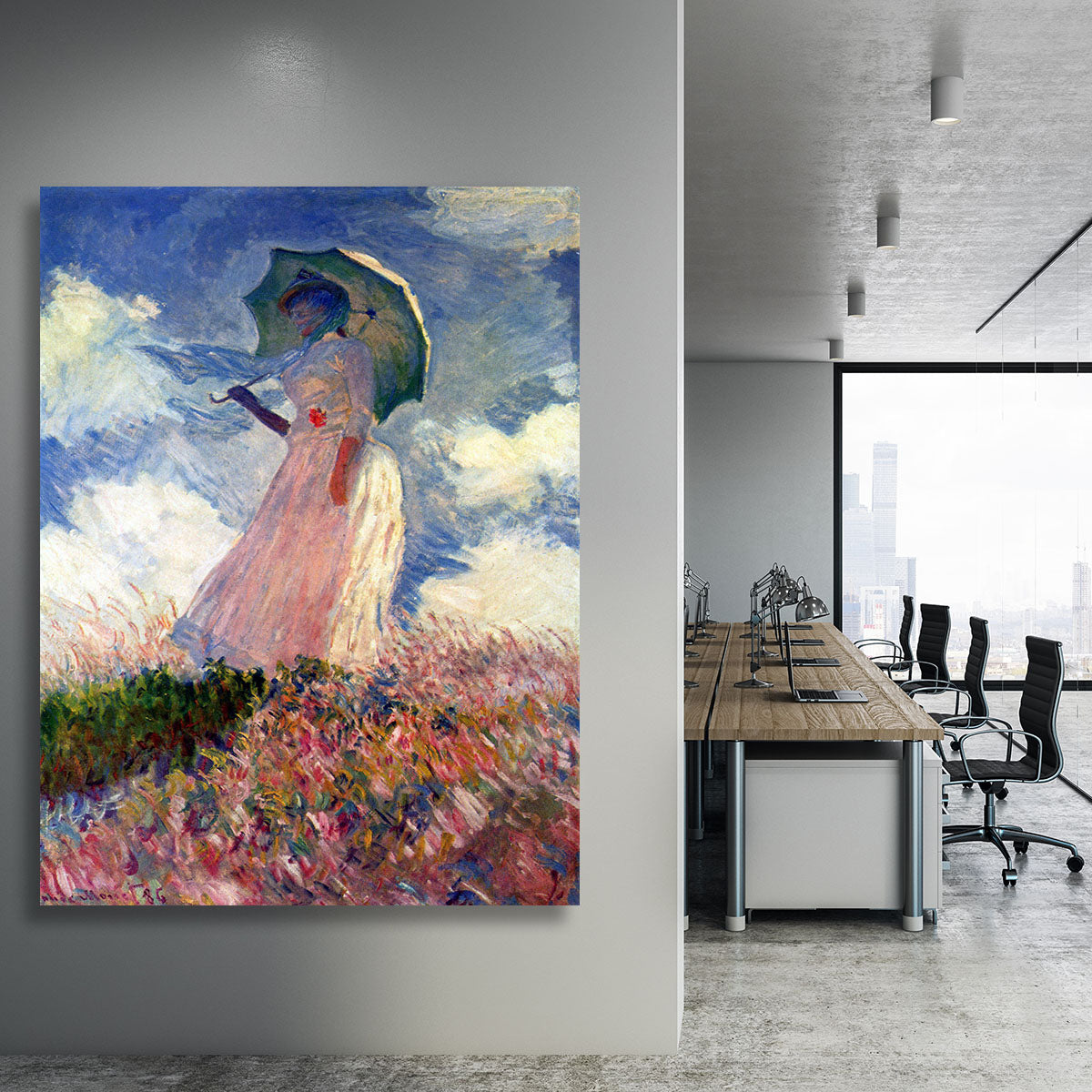 Woman with Parasol study by Monet Canvas Print or Poster - Canvas Art Rocks - 3