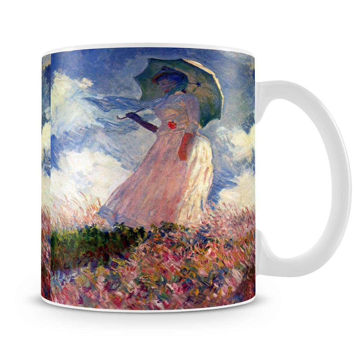 Woman with Parasol study by Monet Mug - Canvas Art Rocks - 4