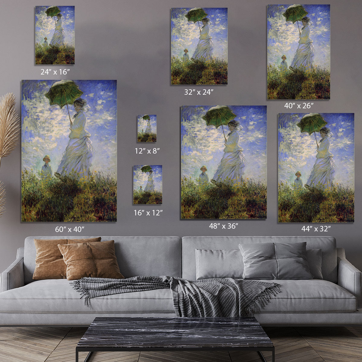 Woman with a parasol by Monet Canvas Print or Poster - Canvas Art Rocks - 7