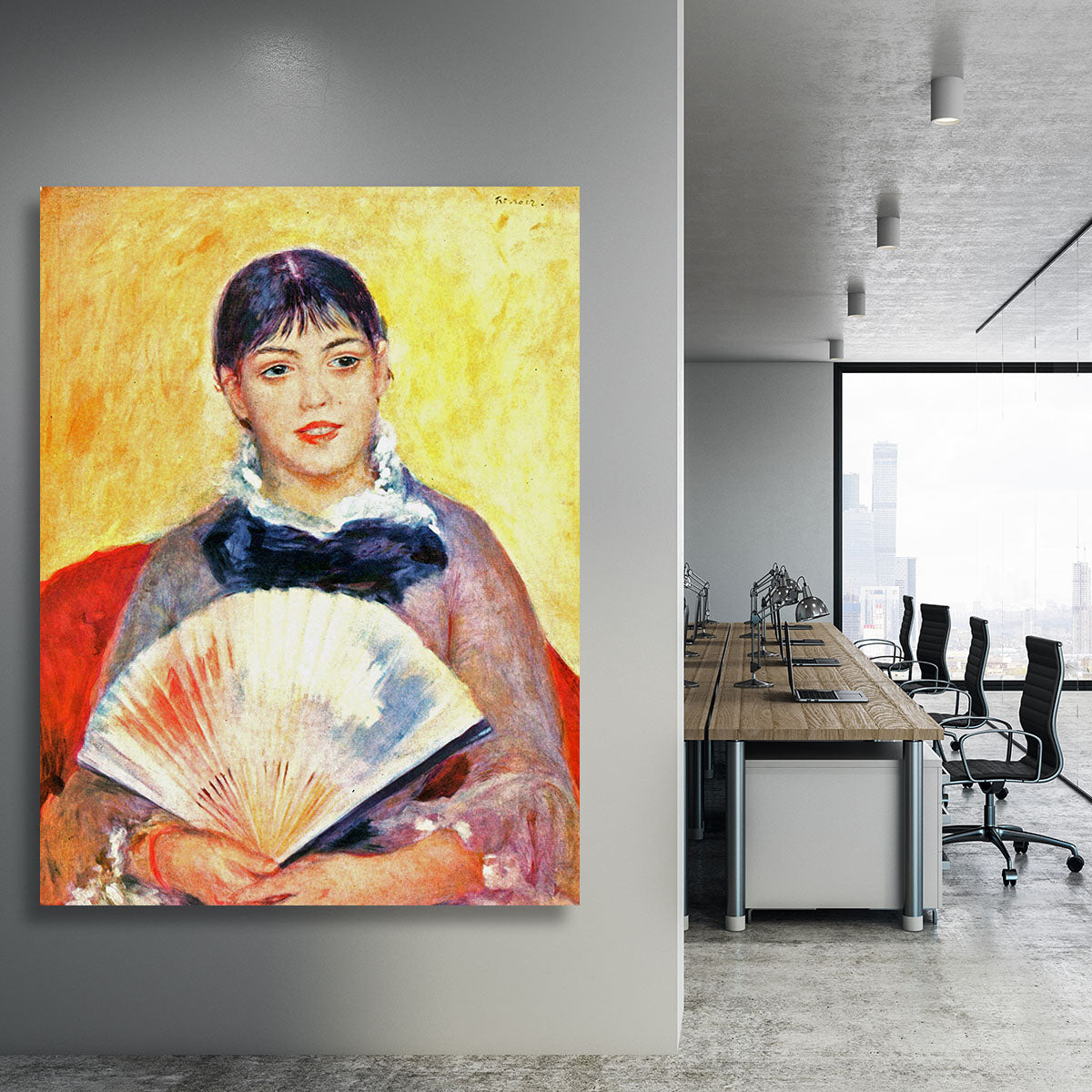 Woman with fan by Renoir Canvas Print or Poster - Canvas Art Rocks - 3