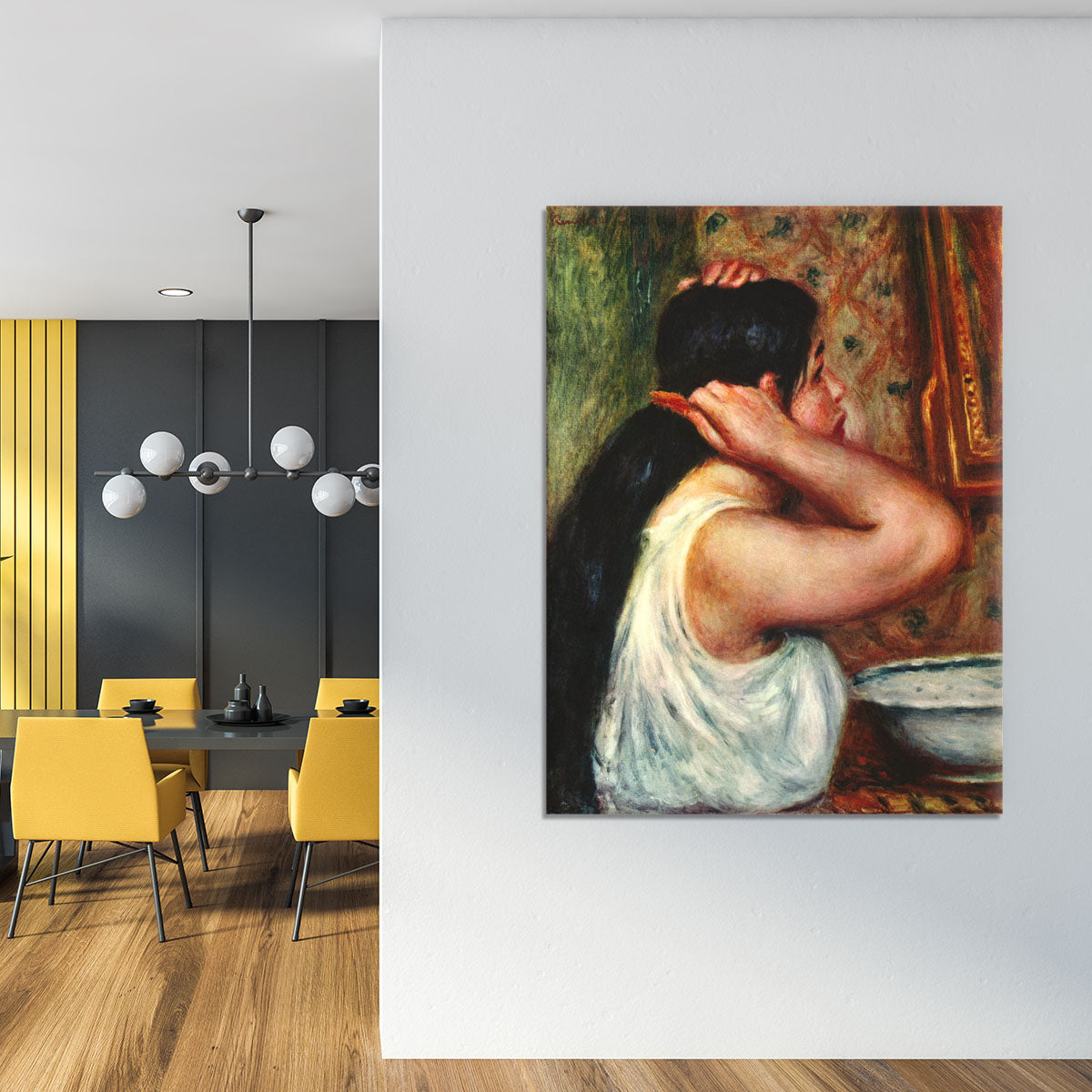 Woman with hair combs by Renoir Canvas Print or Poster - Canvas Art Rocks - 4