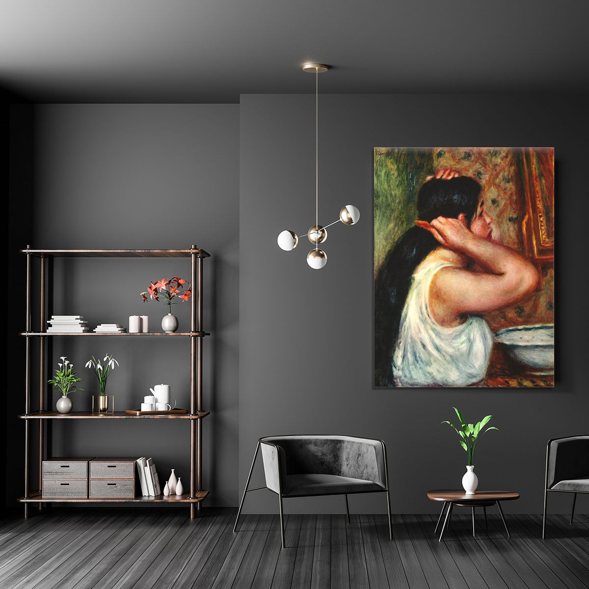 Woman with hair combs by Renoir Canvas Print or Poster - Canvas Art Rocks - 5