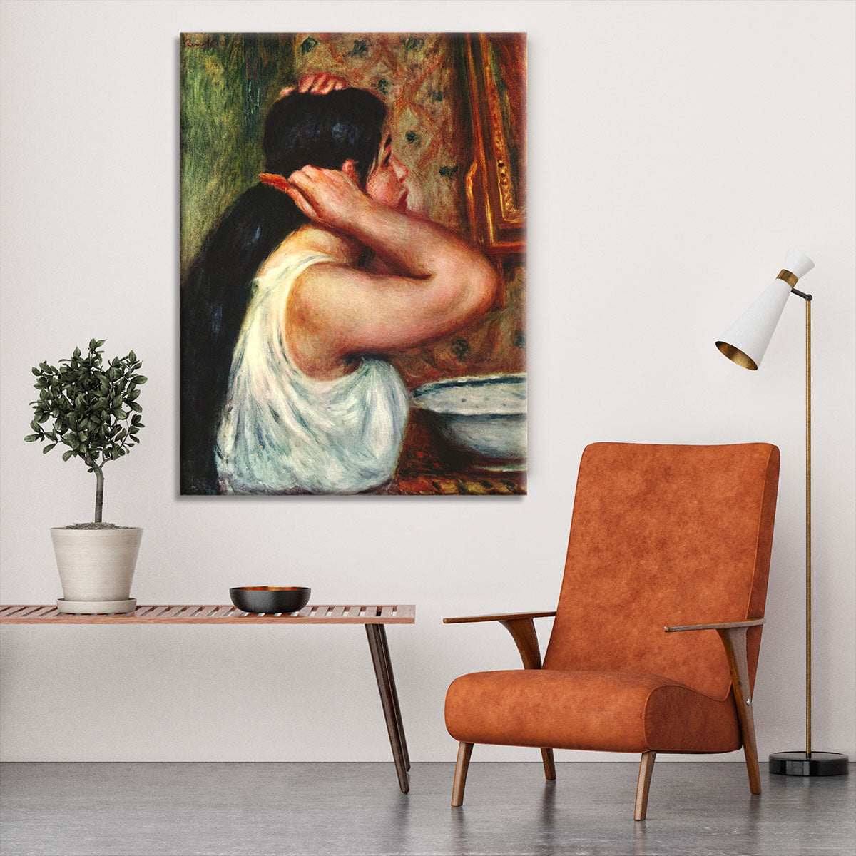 Woman with hair combs by Renoir Canvas Print or Poster - Canvas Art Rocks - 6