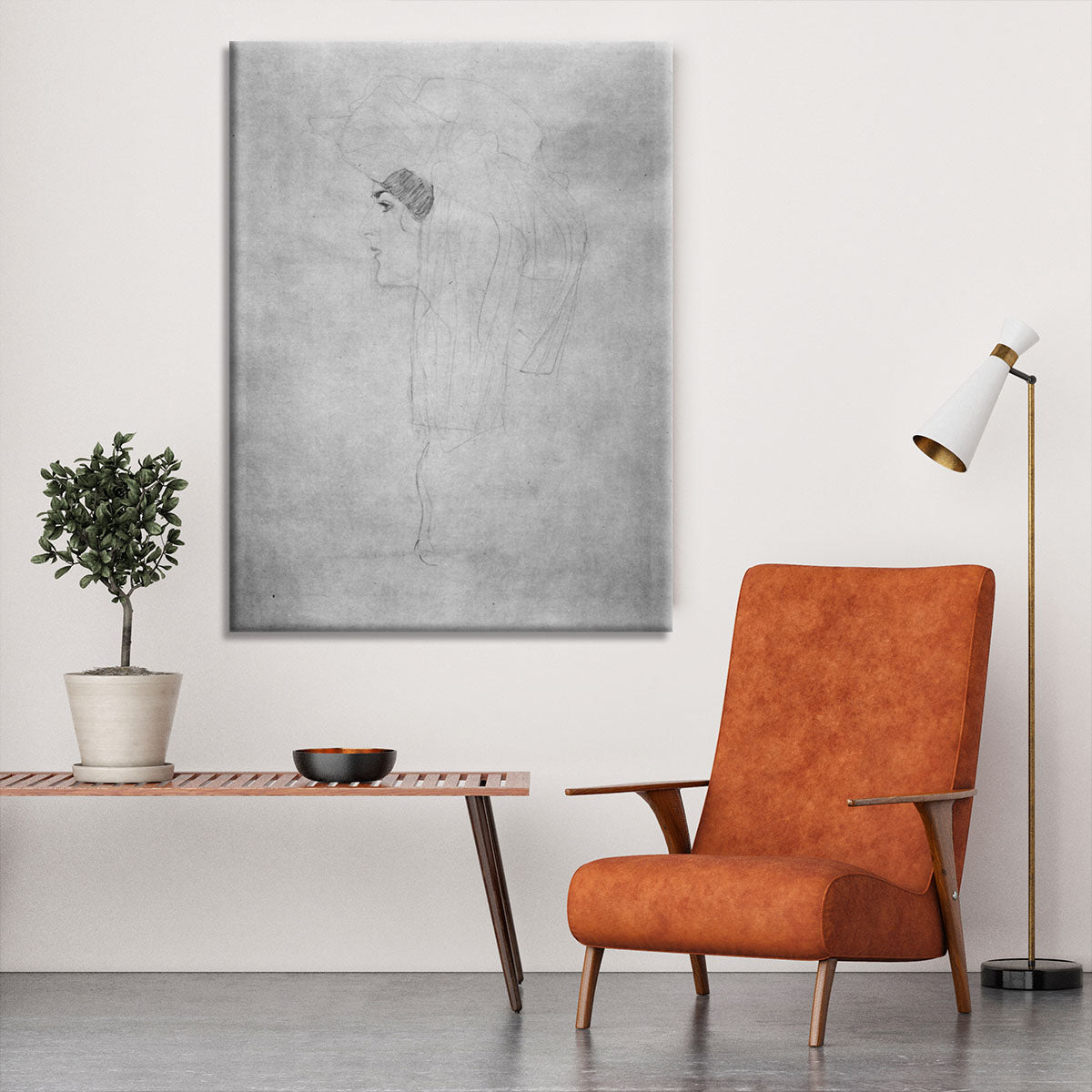 Woman with hat in profile by Klimt Canvas Print or Poster - Canvas Art Rocks - 6