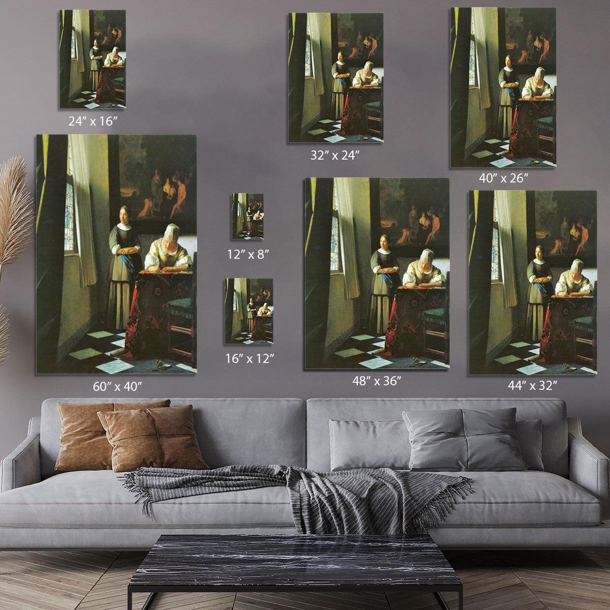 Woman with messenger by Vermeer Canvas Print or Poster - Canvas Art Rocks - 7