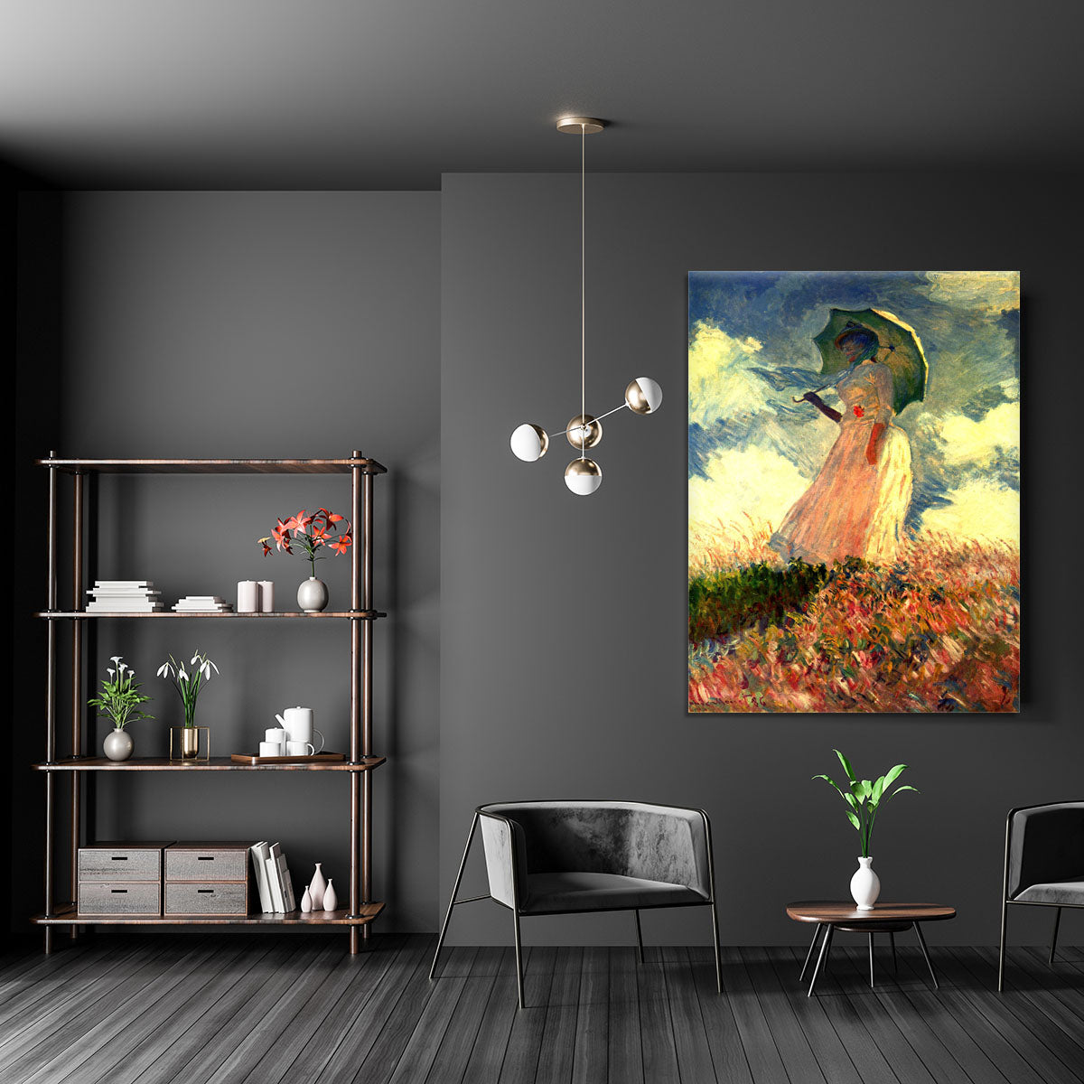 Woman with sunshade by Monet Canvas Print or Poster - Canvas Art Rocks - 5