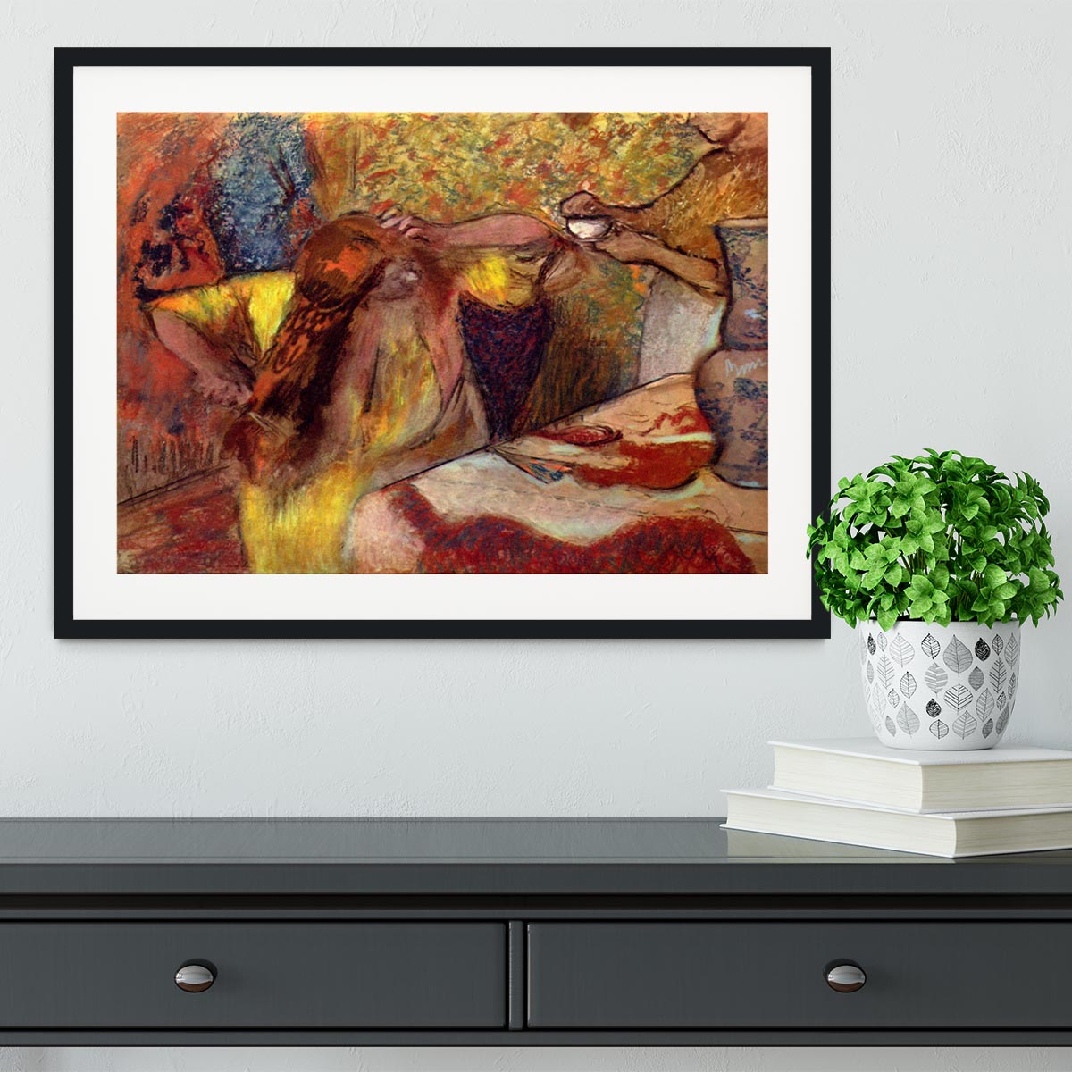Women at the toilet 1 by Degas Framed Print - Canvas Art Rocks - 1