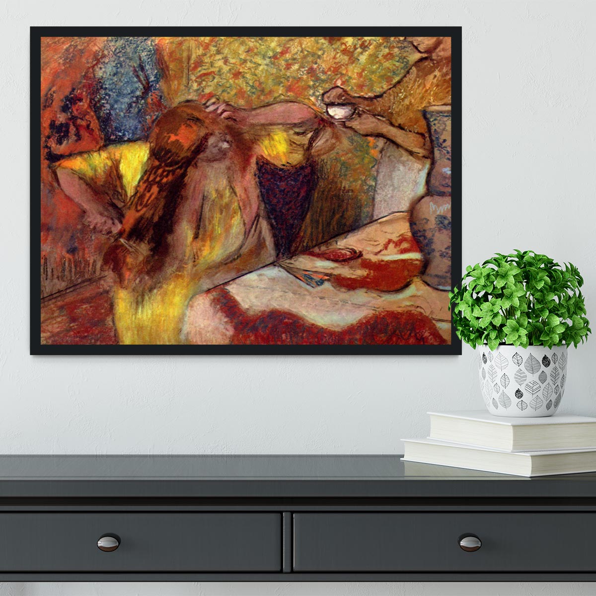 Women at the toilet 1 by Degas Framed Print - Canvas Art Rocks - 2