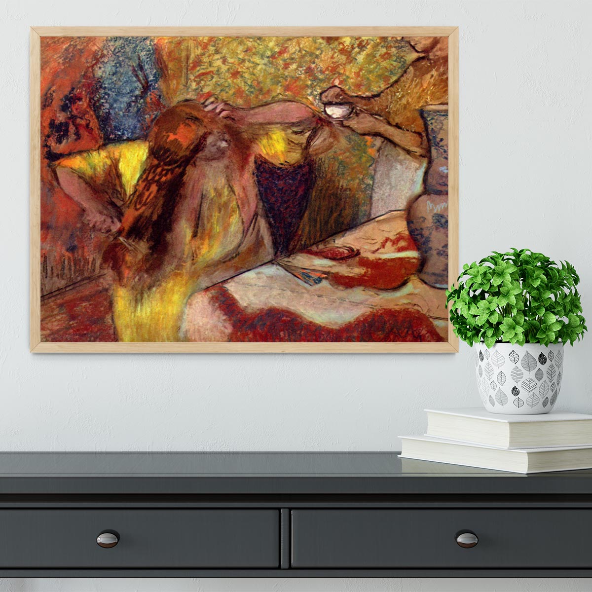 Women at the toilet 1 by Degas Framed Print - Canvas Art Rocks - 4