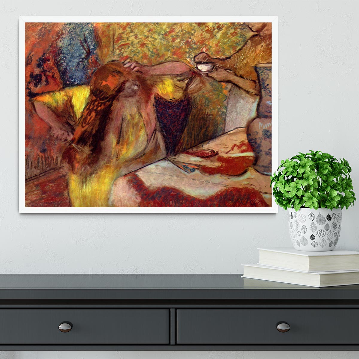 Women at the toilet 1 by Degas Framed Print - Canvas Art Rocks -6