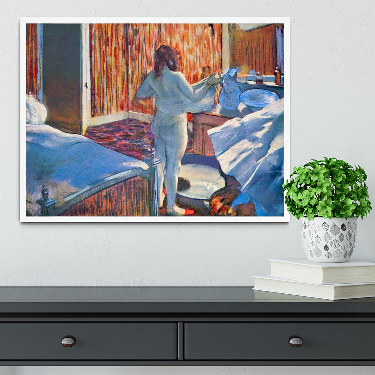 Women at the toilet 3 by Degas Framed Print - Canvas Art Rocks -6