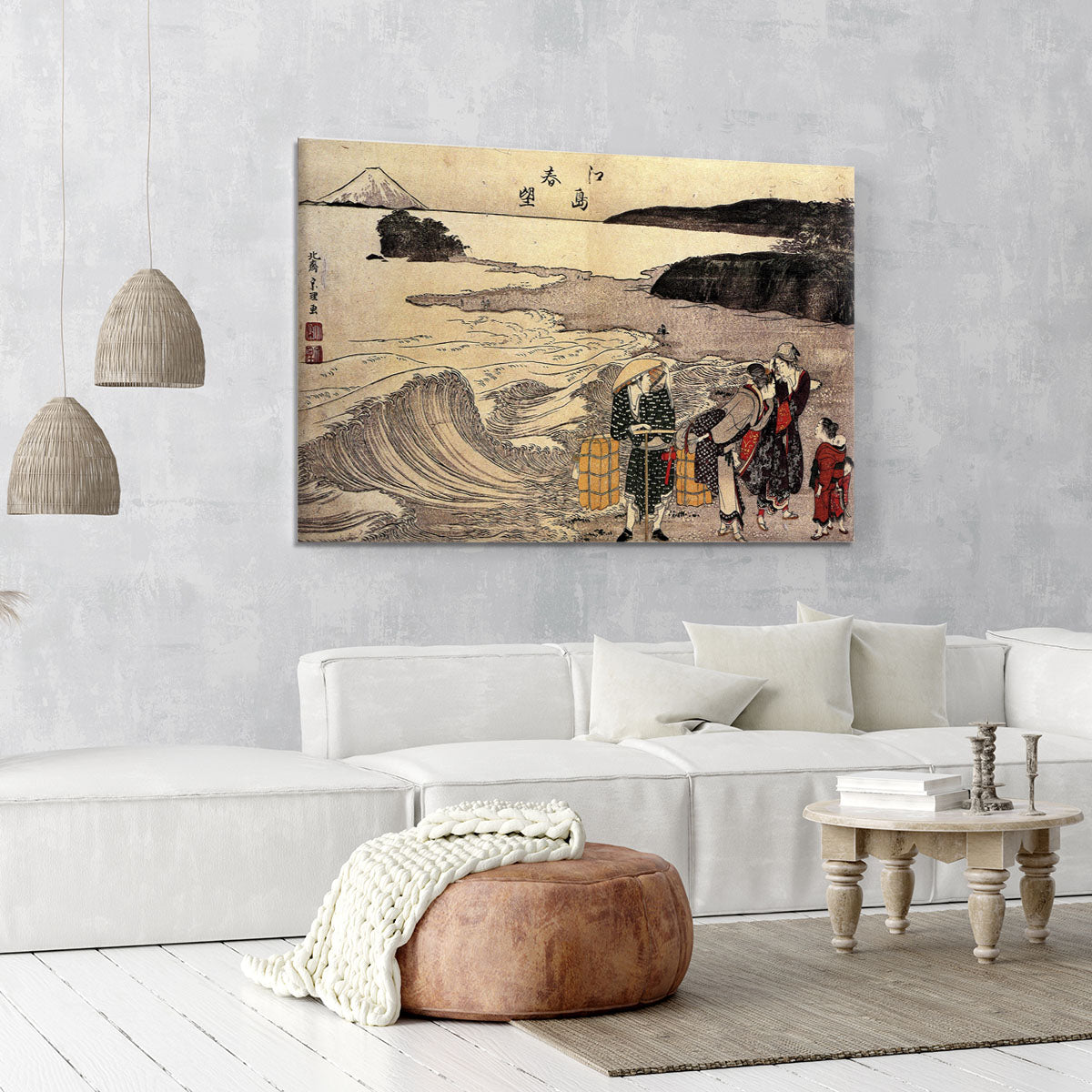Women on the beach of Enoshima by Hokusai Canvas Print or Poster - Canvas Art Rocks - 6