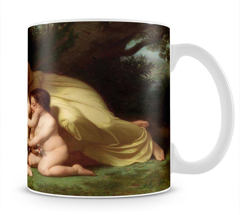 Young Woman Contemplating Two Embracing Children By Bouguereau Mug - Canvas Art Rocks - 1