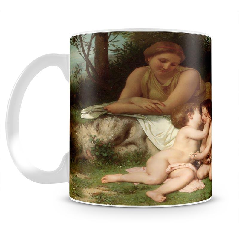 Young Woman Contemplating Two Embracing Children By Bouguereau Mug - Canvas Art Rocks - 2