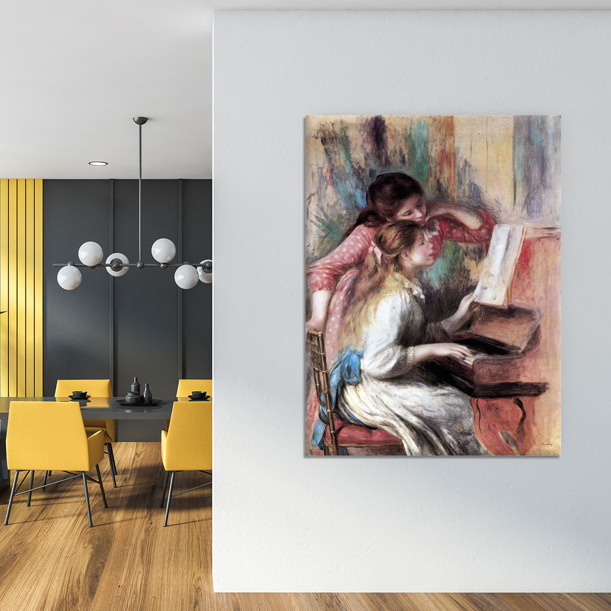 Young girls at the piano 1 by Renoir Canvas Print or Poster - Canvas Art Rocks - 4