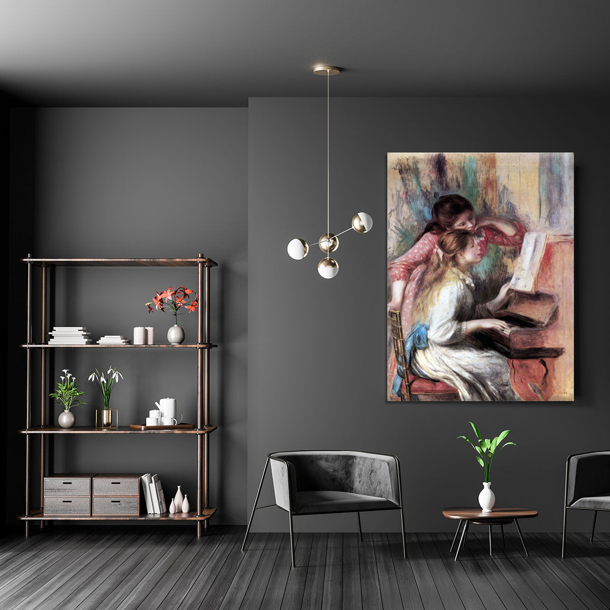 Young girls at the piano 1 by Renoir Canvas Print or Poster - Canvas Art Rocks - 5