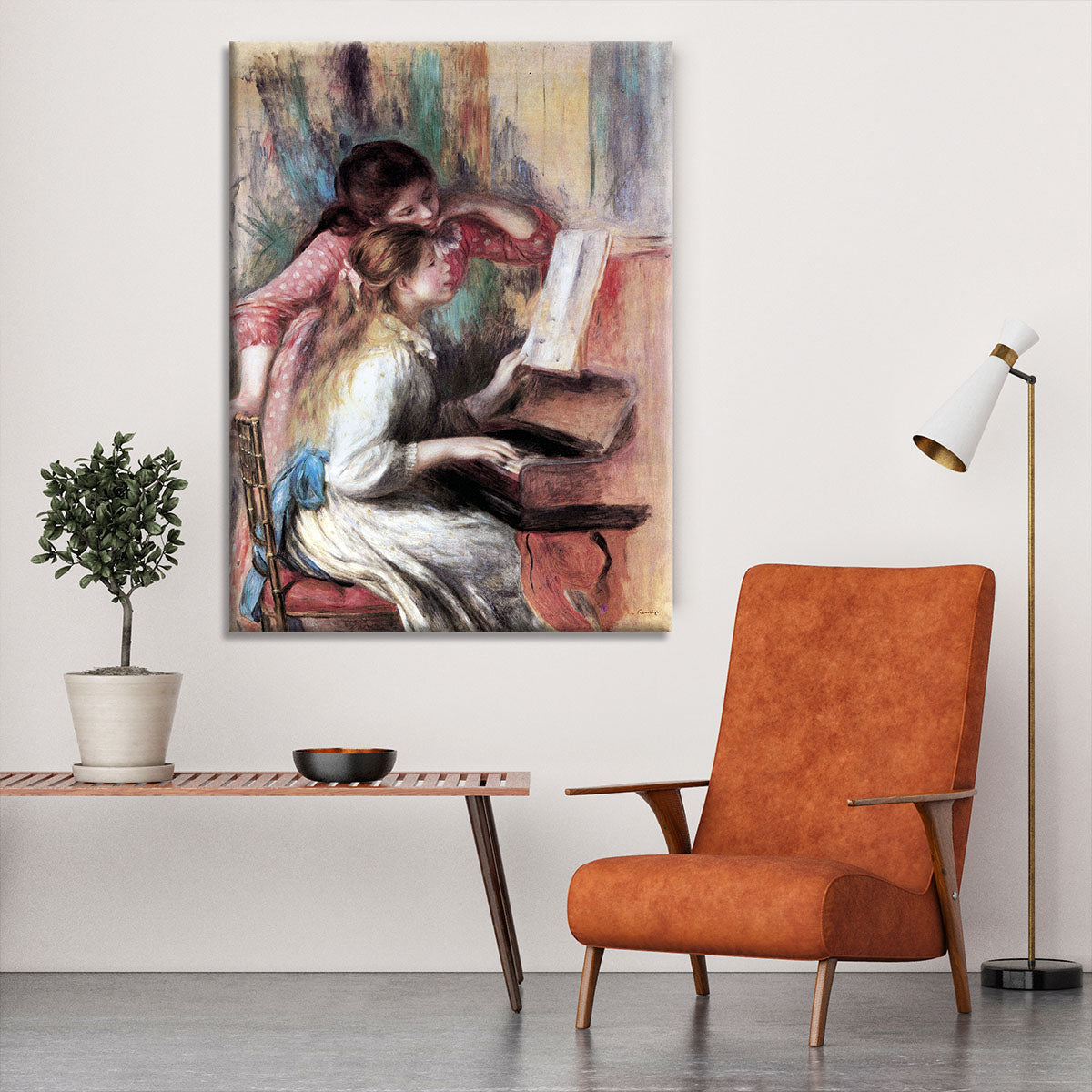 Young girls at the piano 1 by Renoir Canvas Print or Poster - Canvas Art Rocks - 6