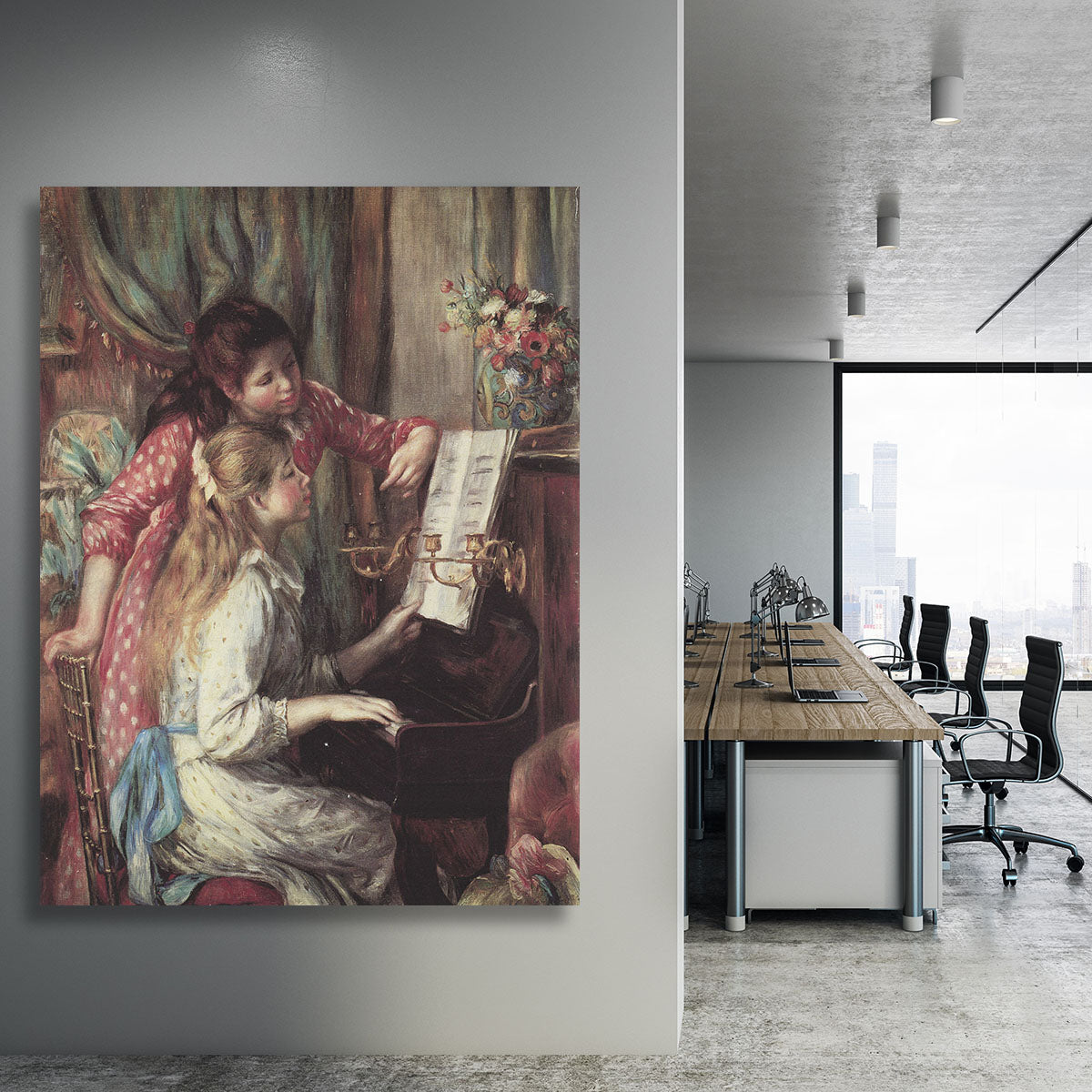 Young girls at the piano 2 by Renoir Canvas Print or Poster - Canvas Art Rocks - 3