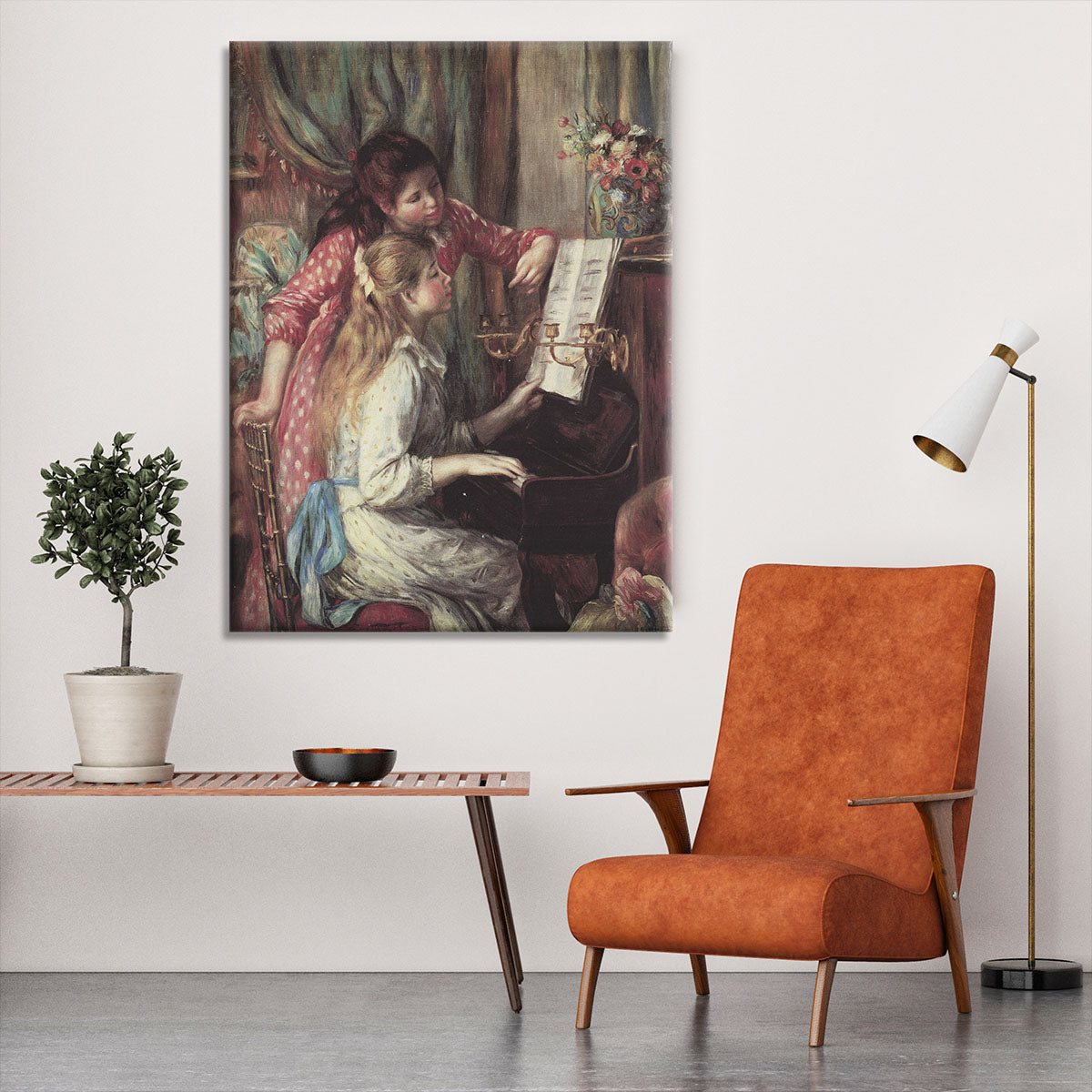 Young girls at the piano 2 by Renoir Canvas Print or Poster - Canvas Art Rocks - 6