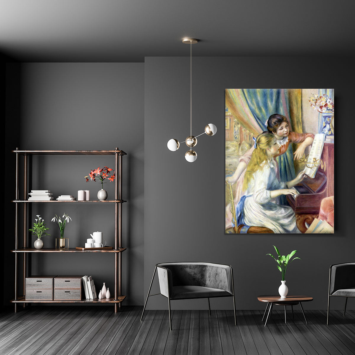 Young girls at the piano 3 by Renoir Canvas Print or Poster - Canvas Art Rocks - 5