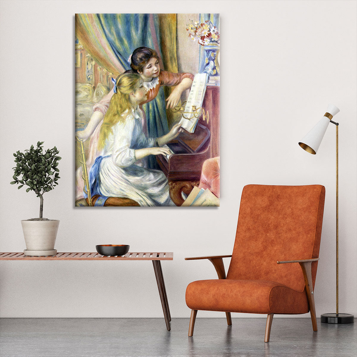 Young girls at the piano 3 by Renoir Canvas Print or Poster - Canvas Art Rocks - 6
